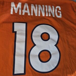 Nike Denver Broncos Peyton Manning #18 Orange NFL Men's XL T-Shirt Football EUC